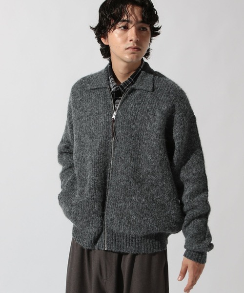 niko and…（ニコアンド） カーディガン 畦編みZIPニットカーディガン
