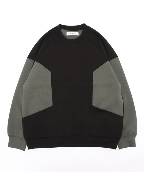 「Lui's」 「Neucon」スウェットカットソー 2 ブラック メンズ_画像2