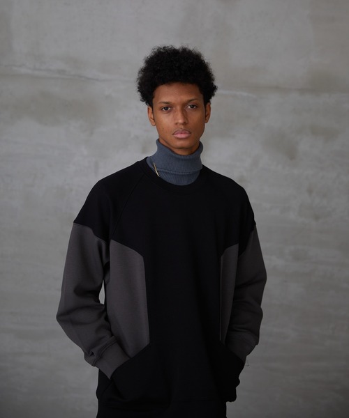 「Lui's」 「Neucon」スウェットカットソー 2 ブラック メンズ_画像3