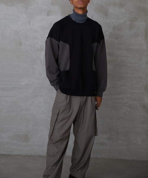 「Lui's」 「Neucon」スウェットカットソー 2 ブラック メンズ_画像6