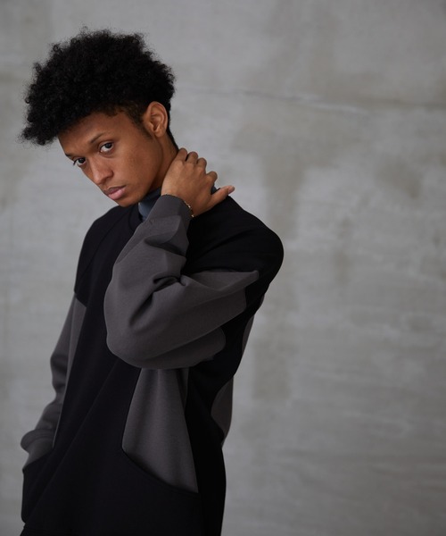 「Lui's」 「Neucon」スウェットカットソー 2 ブラック メンズ_画像8