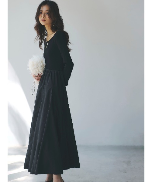 anuans ワンピース ニットドッキングフレアワンピース : ZOZOTOWN