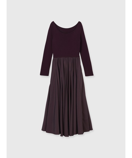 anuans（アニュアンス） ワンピース ニットドッキングフレアワンピース