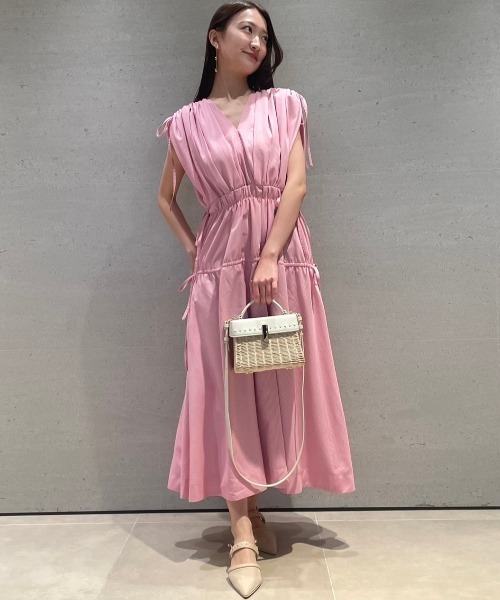 「CELFORD」 ノースリーブワンピース 38 ネイビー レディース_画像3