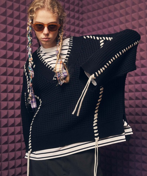 メゾンスペシャル モヘアニット サイズ2 ブラック MAISON SPECIAL（メゾンスペシャル） 長袖ニット 2 ブラック メンズ