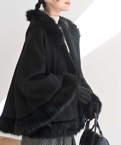 レディース LUVAIN ブラック ファーコート S