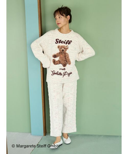 【ジェラートピケ】Steiff 長袖パジャマ 上下セット新品 gelato pique（ジェラートピケ） パジャマ ルームウェア 「Steiff