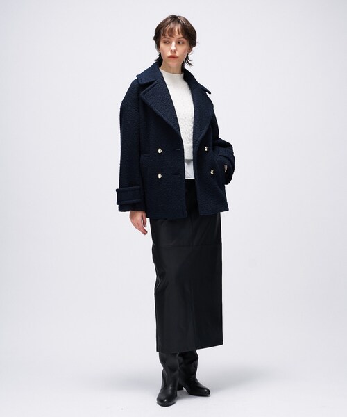 お値下げ中★Chloé ネービー　ウールピーコート cloenc（クロエンス） ピーコート pコート ループメルトンPコート