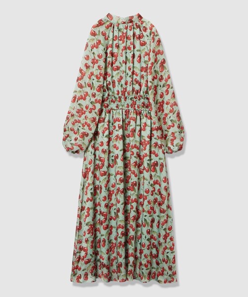 ワンピース 「LOULOU WILLOUGHBY」LISAチェリープリント リボンワンピースの画像