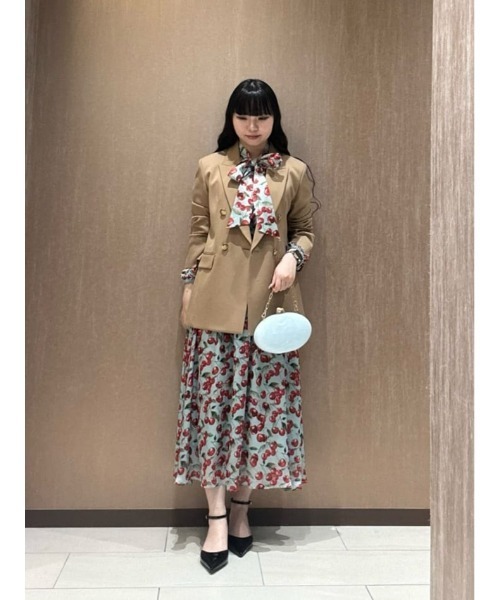 ワンピース 「LOULOU WILLOUGHBY」LISAチェリープリント リボンワンピースの画像
