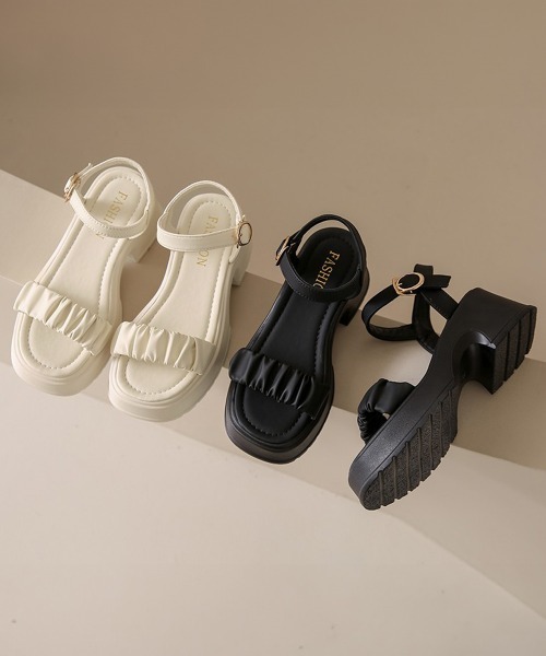 「Miniministore」 ヒールサンダル 24.5cm アイボリー レディース_画像3