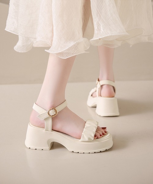 「Miniministore」 ヒールサンダル 24.5cm アイボリー レディース_画像5