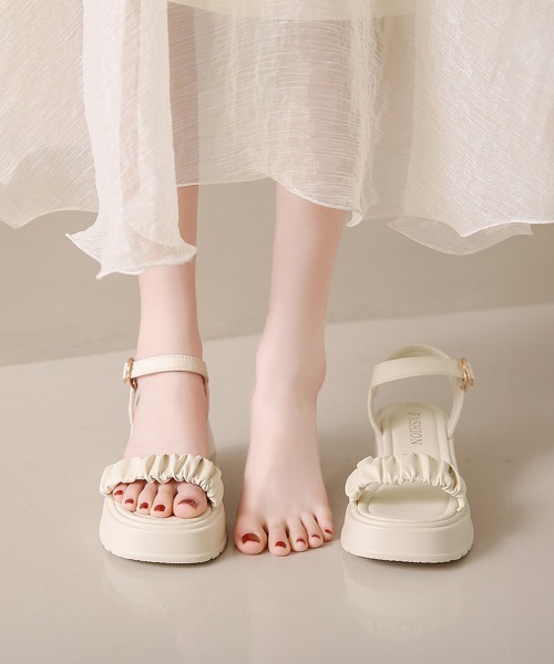 「Miniministore」 ヒールサンダル 24.5cm アイボリー レディース_画像7