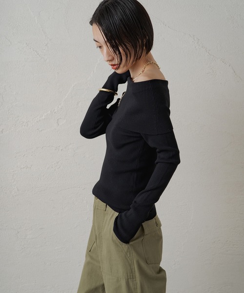 「LOUNGEDRESS」 長袖ニット FREE グレー レディース_画像2