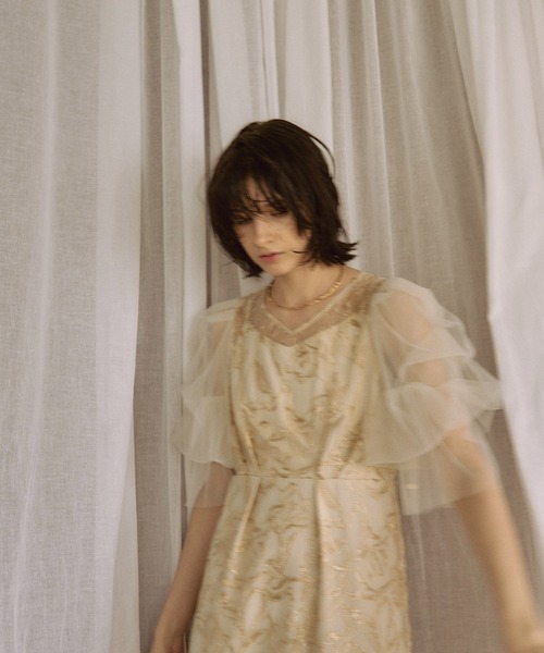 「LE'RURE」 半袖ワンピース SMALL チャコールグレー レディースの画像