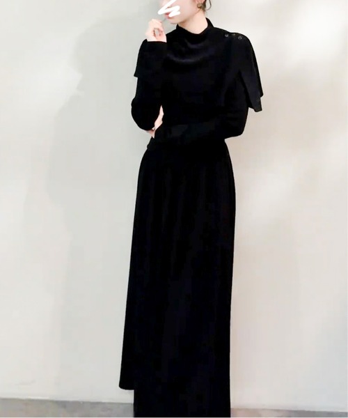 ワンピース ケープライクタイトニットロングワンピース : ZOZOTOWN