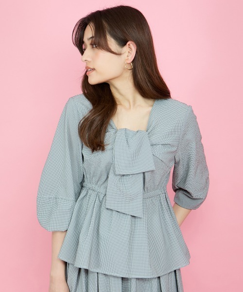 「QUEENS COURT」 7分袖ブラウス M ブラック レディース_画像4