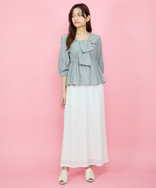 「QUEENS COURT」 7分袖ブラウス M ブラック レディース_画像6