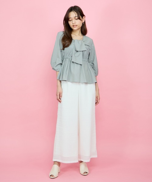 「QUEENS COURT」 7分袖ブラウス M ブラック レディース_画像8
