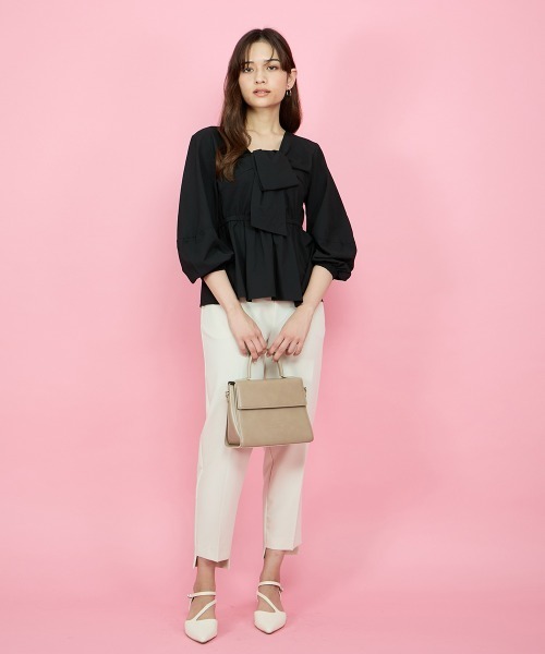 「QUEENS COURT」 7分袖ブラウス M ブラック レディース_画像9