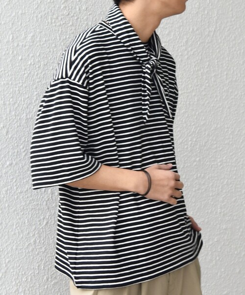 a*t様 toogood THE FISHERMAN SHIRT スカーフ付バン SHIPS any tシャツ any:「洗濯機可能」マリンテイスト ボーダー