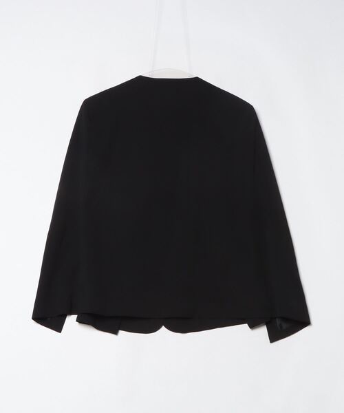 「Flolia」 ノーカラージャケット S ブラック レディース_画像2