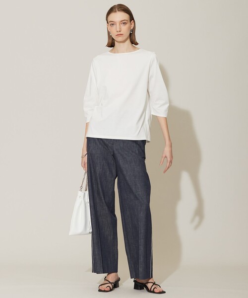 「ICB」 7分袖カットソー SMALL ホワイト レディース_画像5