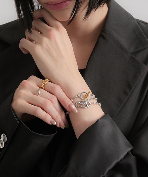 CIASENSE アレルギー対応 ネックレス 2Way Two-tone Anker Chain 