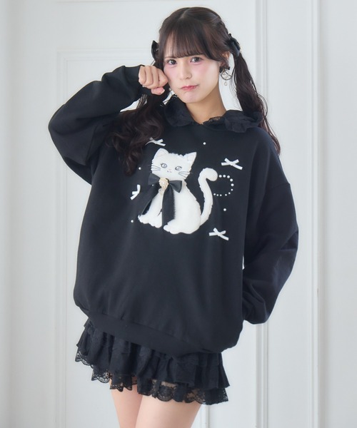 ROJITA（ロジータ） パーカー RibbonCatスウェットパーカー レディース