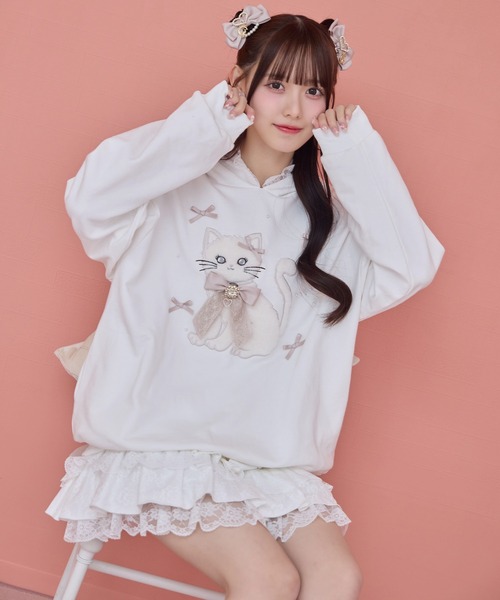 ROJITA（ロジータ） パーカー RibbonCatスウェットパーカー レディース