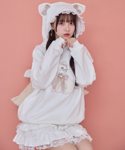 ROJITA（ロジータ） パーカー RibbonCatスウェットパーカー レディース
