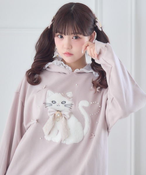 ROJITA（ロジータ） パーカー RibbonCatスウェットパーカー レディース