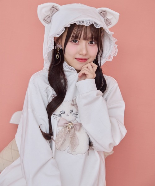 ROJITA（ロジータ） パーカー RibbonCatスウェットパーカー レディース 