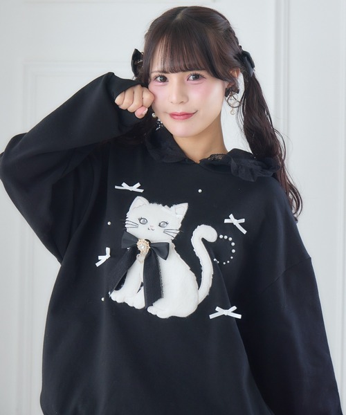 ROJITA（ロジータ） パーカー RibbonCatスウェットパーカー レディース