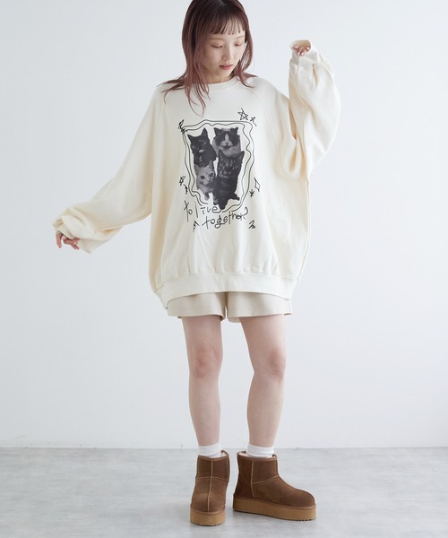 「w closet」 スウェットカットソー FREE グレー レディース_画像2