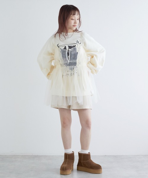 「w closet」 スウェットカットソー FREE グレー レディース_画像3