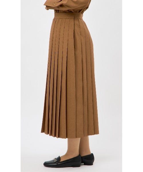 「AOYAMA」 「AnchorWoman」プリーツスカート L キャメル レディース_画像5