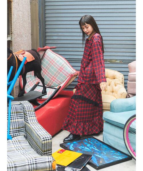 「BETTY'S BLUE」 ロングスカート F レッド レディース_画像3