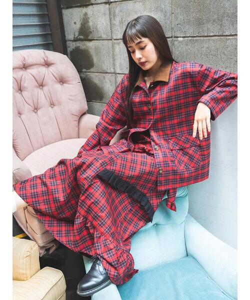 「BETTY'S BLUE」 ロングスカート F レッド レディース_画像9
