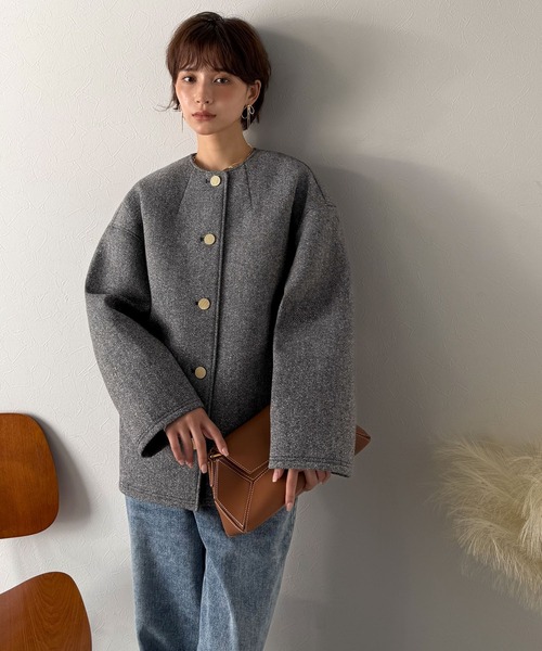 「Classical Evon」 ノーカラージャケット SMALL ブラック レディース_画像5