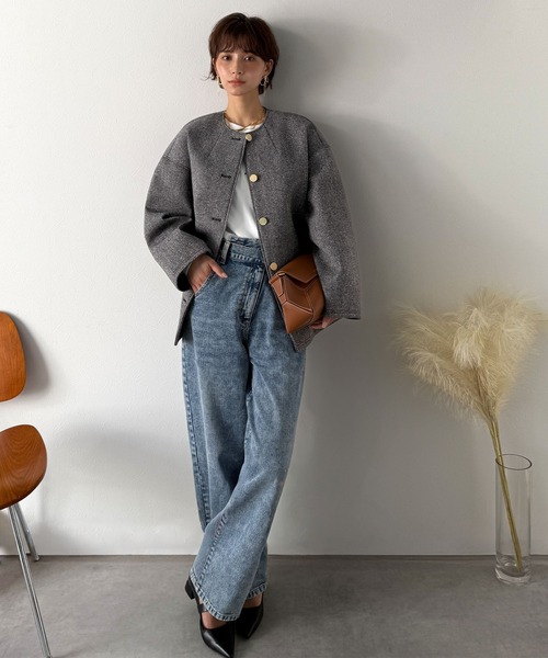 「Classical Evon」 ノーカラージャケット SMALL ブラック レディース_画像7