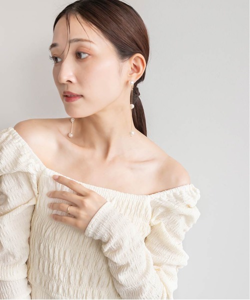 「RANDA」 長袖ワンピース 0 クリーム レディース_画像3