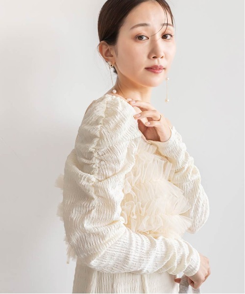 「RANDA」 長袖ワンピース 0 クリーム レディース_画像5
