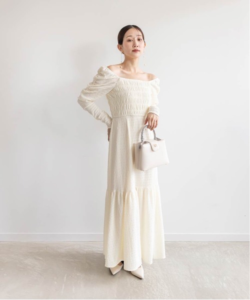 「RANDA」 長袖ワンピース 0 クリーム レディース_画像8