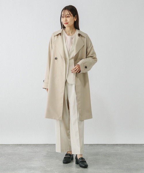 「GLOBAL WORK」 ノーカラージャケット LARGE アイボリー レディース_画像9