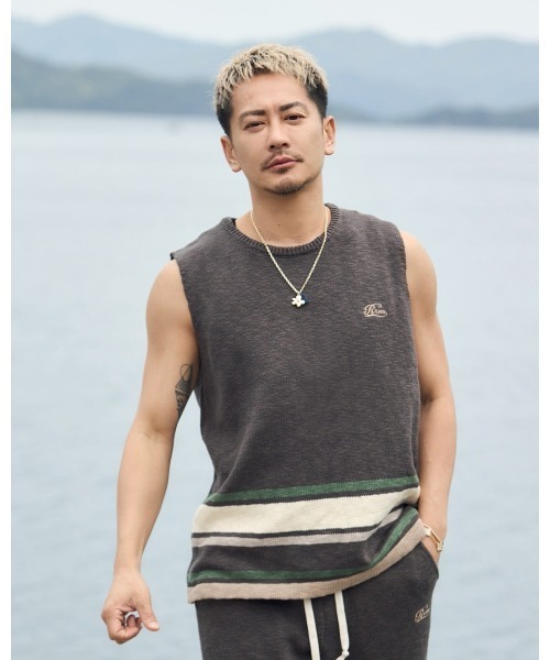 Re:room（リルーム） tシャツ マルチカラースラブニットノースリーブ 