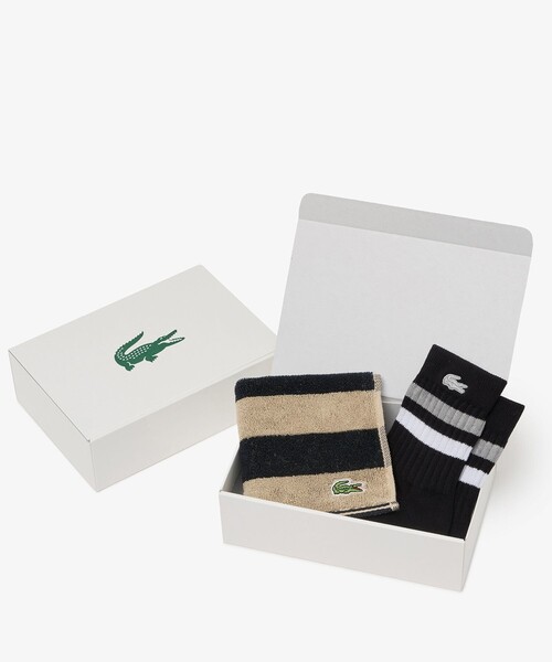 LACOSTE（ラコステ） 靴下 「EC限定ギフトbox付き」ボーダータオル