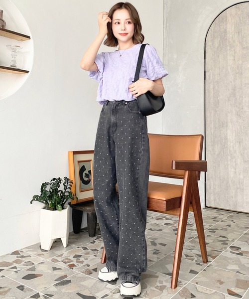 「moment+」 デニムパンツ L ブルー系その他 レディース_画像7