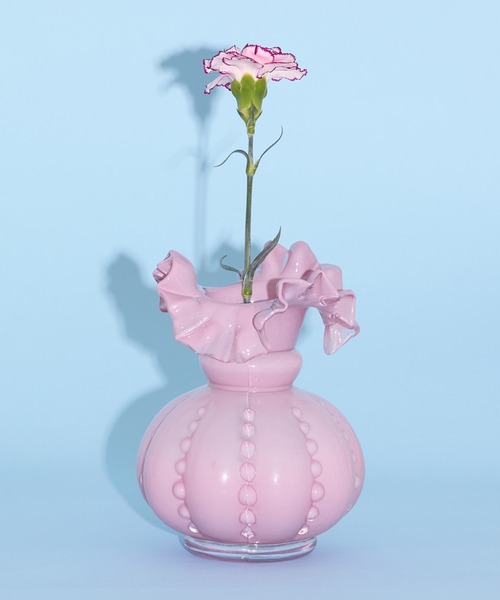Francfranc（フランフラン） 花瓶 フリル フラワーベース L ブルー
