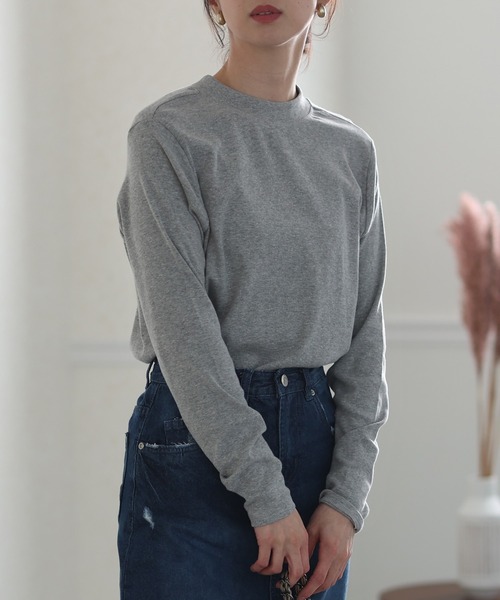 ElegChic tシャツ プチハイネックカットソー 長袖 レディース